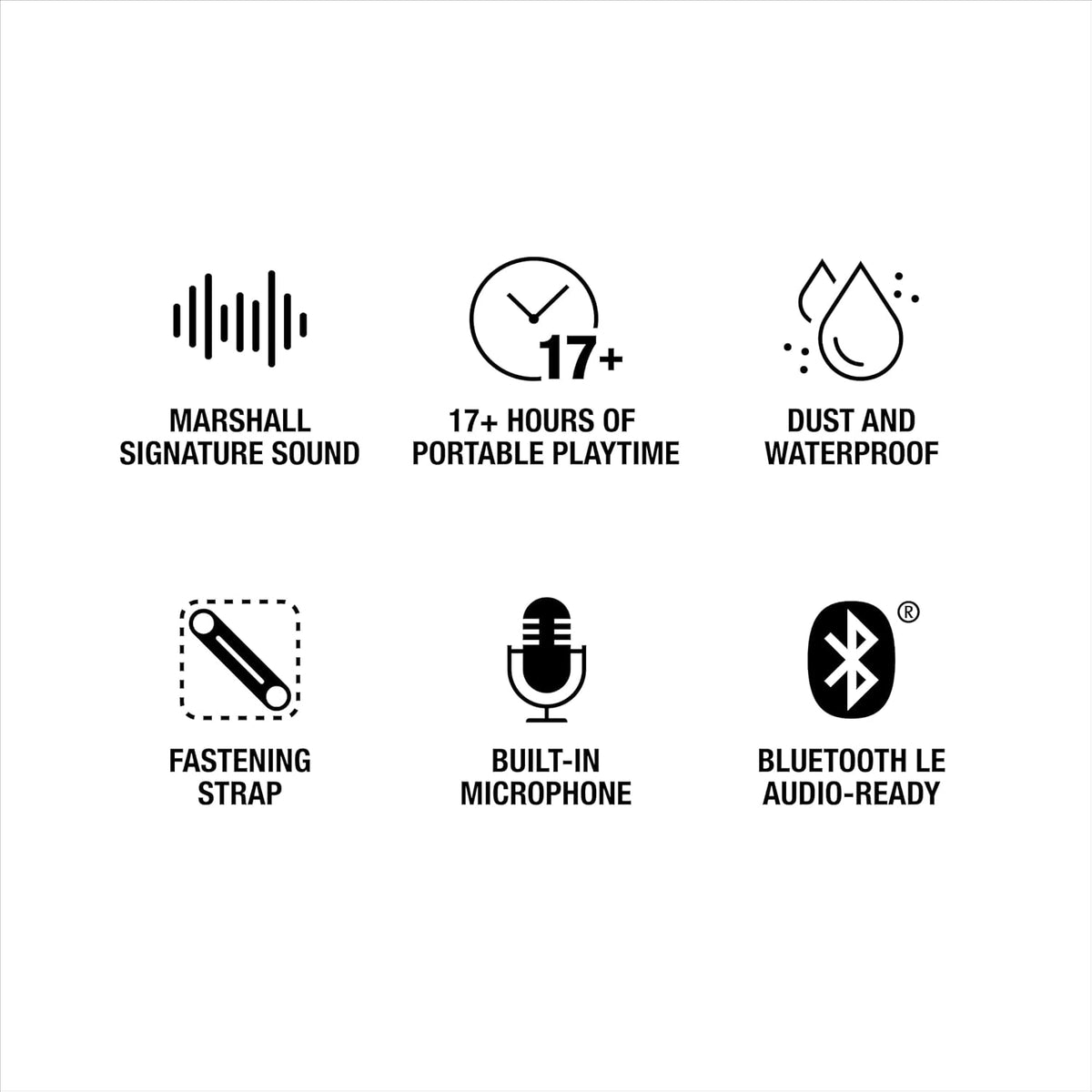 Marshall Willen II Wireless Bluetooth Speaker, over 17+ Hours Playtime, Dust and Waterproof Design (Cream)