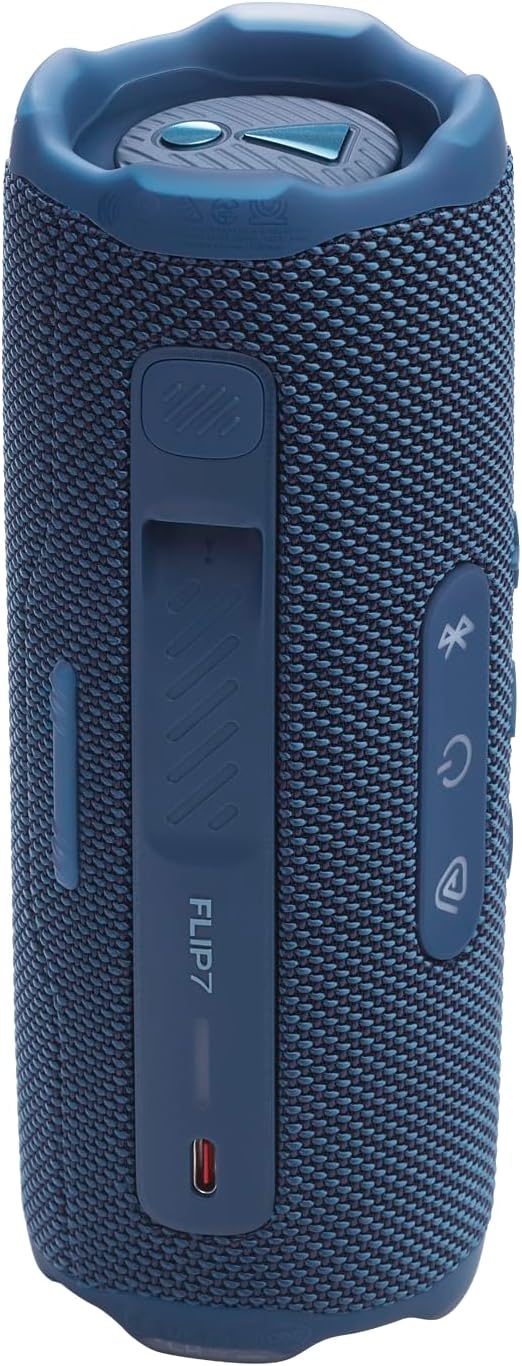 JBL Flip 7 - JBL Pro Sound with AI Sound Boost, up to 16 hours of playtime, multi-speaker connection via Auracast, and waterproof, dustproof, drop-proof design for all adventures – Blue.