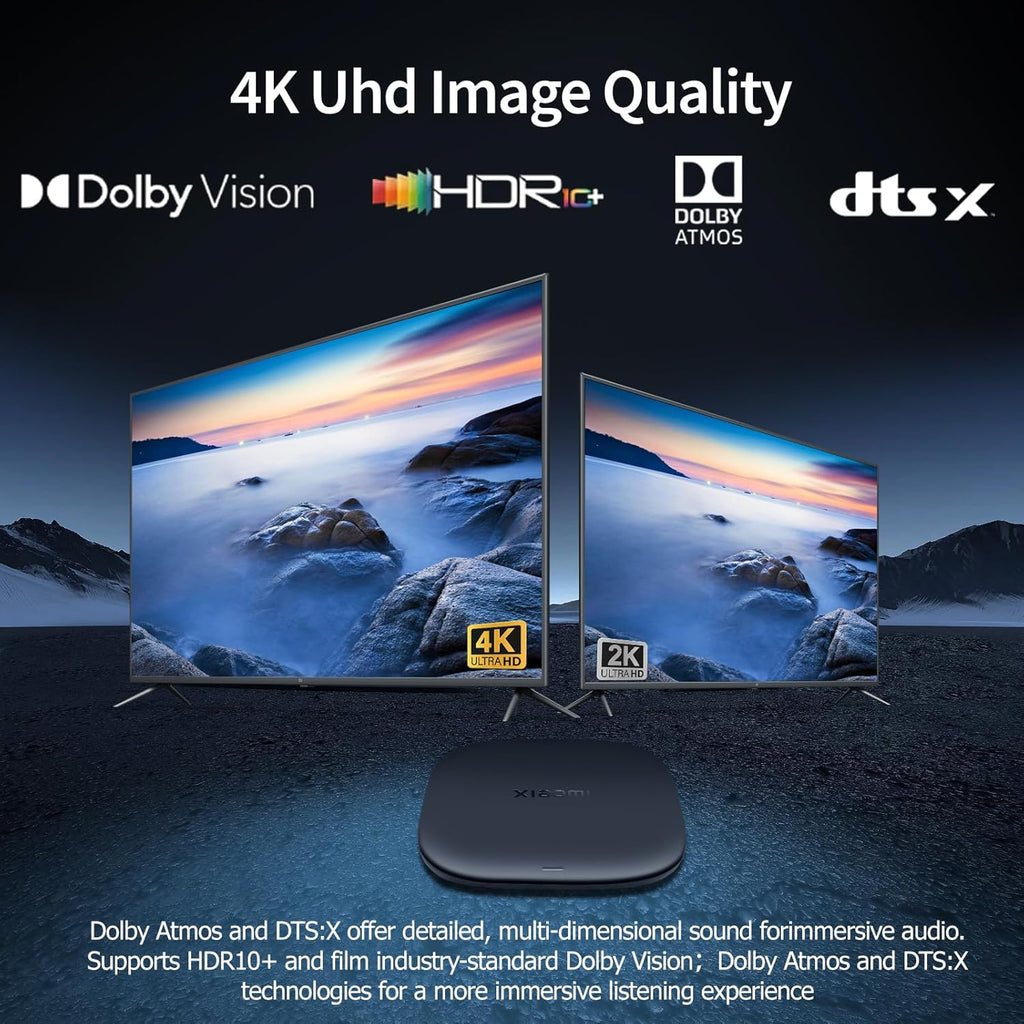 Xiaomi TV Box S 3rd Gen, 4K UHD, 2GB RAM + 32GB ROM, Dolby Vision & Atmos, WiFi 6, HDMI 2.1, Google TV, Fast Streaming, Black