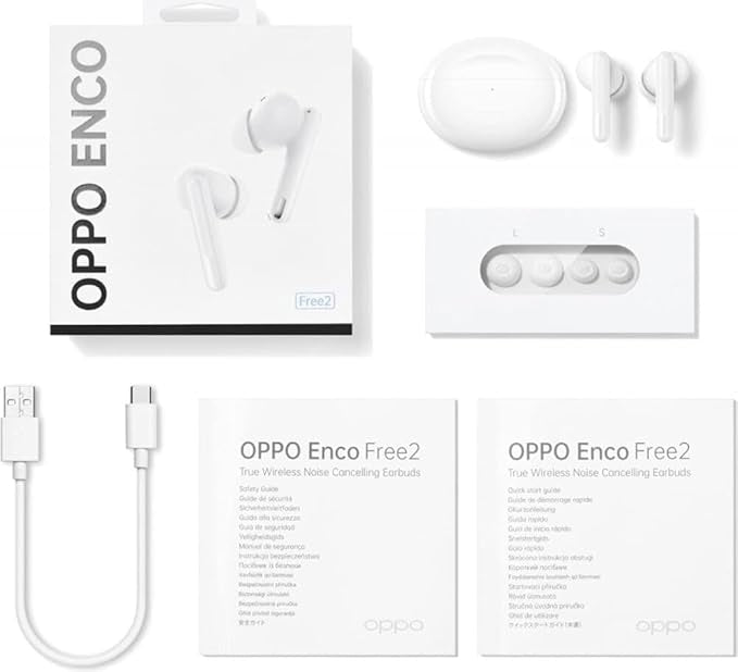 OPPO Enco Free2 True Wireless Noise Cancelling Earbuds White, W52WHITE
