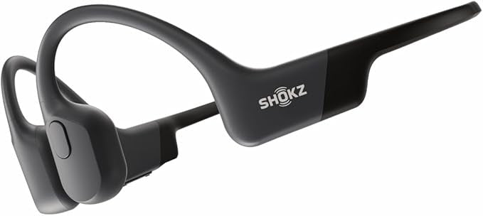 SHOKZ OpenRun Bone Conduction Headphones, Open-Ear Bluetooth Sports Earphones with Mic, IP67 Waterproof Wireless Headset for Running and Workout, 8H Playtime, USB-C, Black, Sport headband