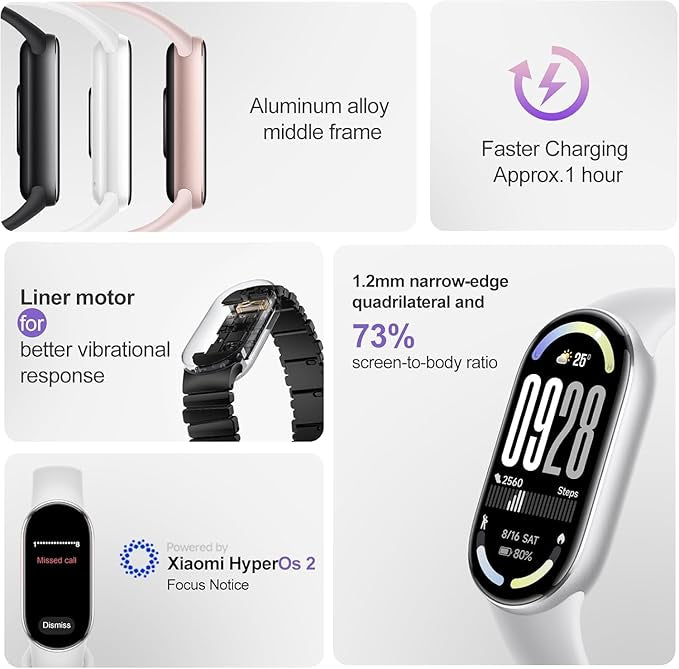 Xiaomi Smart Band 10 Ceramic Edition Pearl White | 1.72''AMOLED Narrow-edge Quadrilateral Display | Professional Workout Analysis | Up to 21-days Battery Life