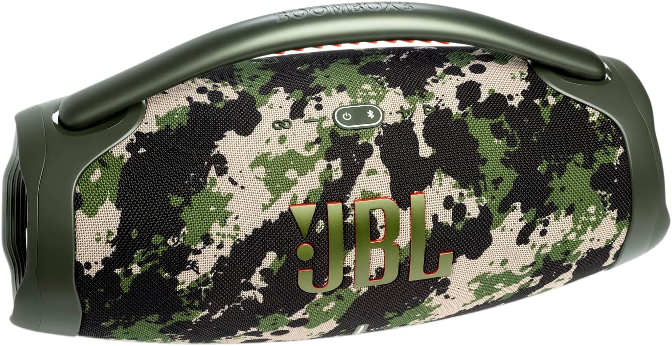 JBL Boombox 3 Portable Bluetooth Speaker, 180 W Power, 24 Hour Playback, Waterproof and Dust Resistant IP67 - Squad