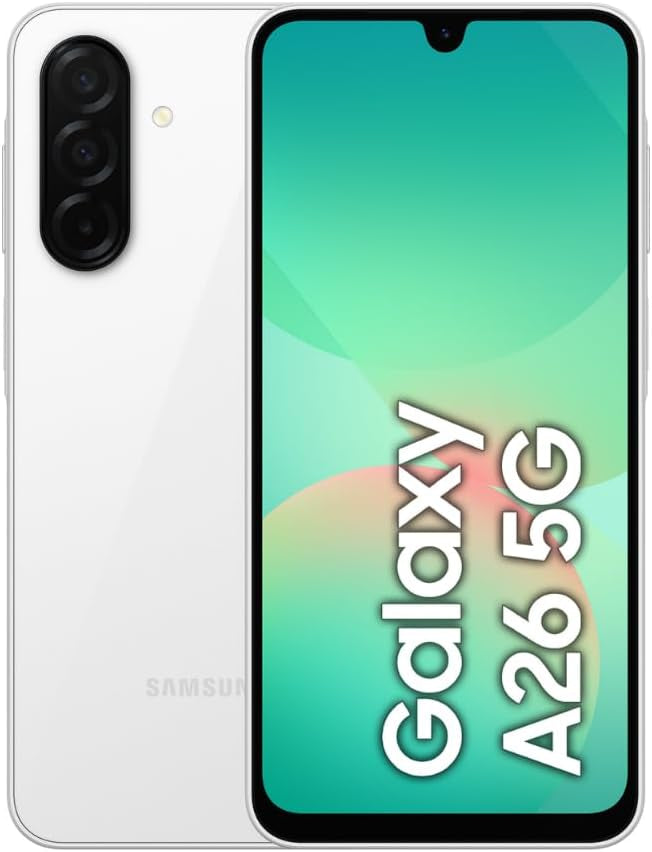 Samsung Galaxy A26 5G, Android Smartphone, 256GB Storage, 8GB RAM, White, 50MP Camera, Large Display, Long Battery Life (UAE Version)
