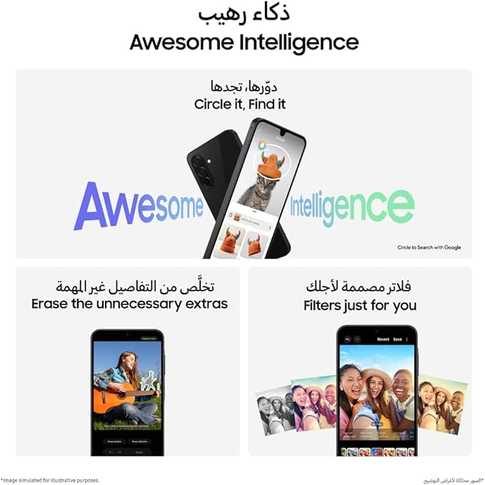 Samsung Galaxy A26 5G, Android Smartphone, 256GB Storage, 8GB RAM, White, 50MP Camera, Large Display, Long Battery Life (UAE Version)