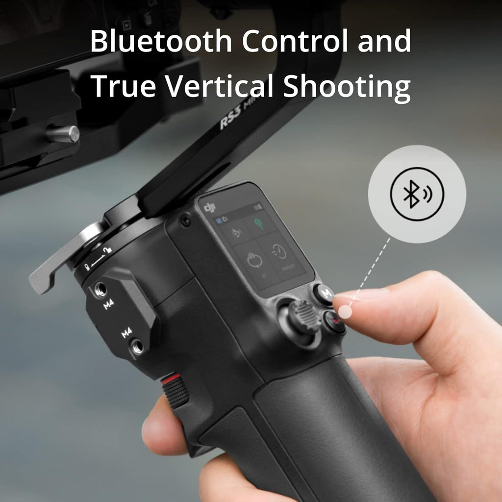 DJI RS 3 Mini - 3-Axis Mirrorless Gimbal Lightweight Stabilizer for Canon/Sony/Panasonic/Nikon/Fujifilm, Bluetooth Shutter Control, Native Vertical Shooting, UAE Version with Official Warranty Support