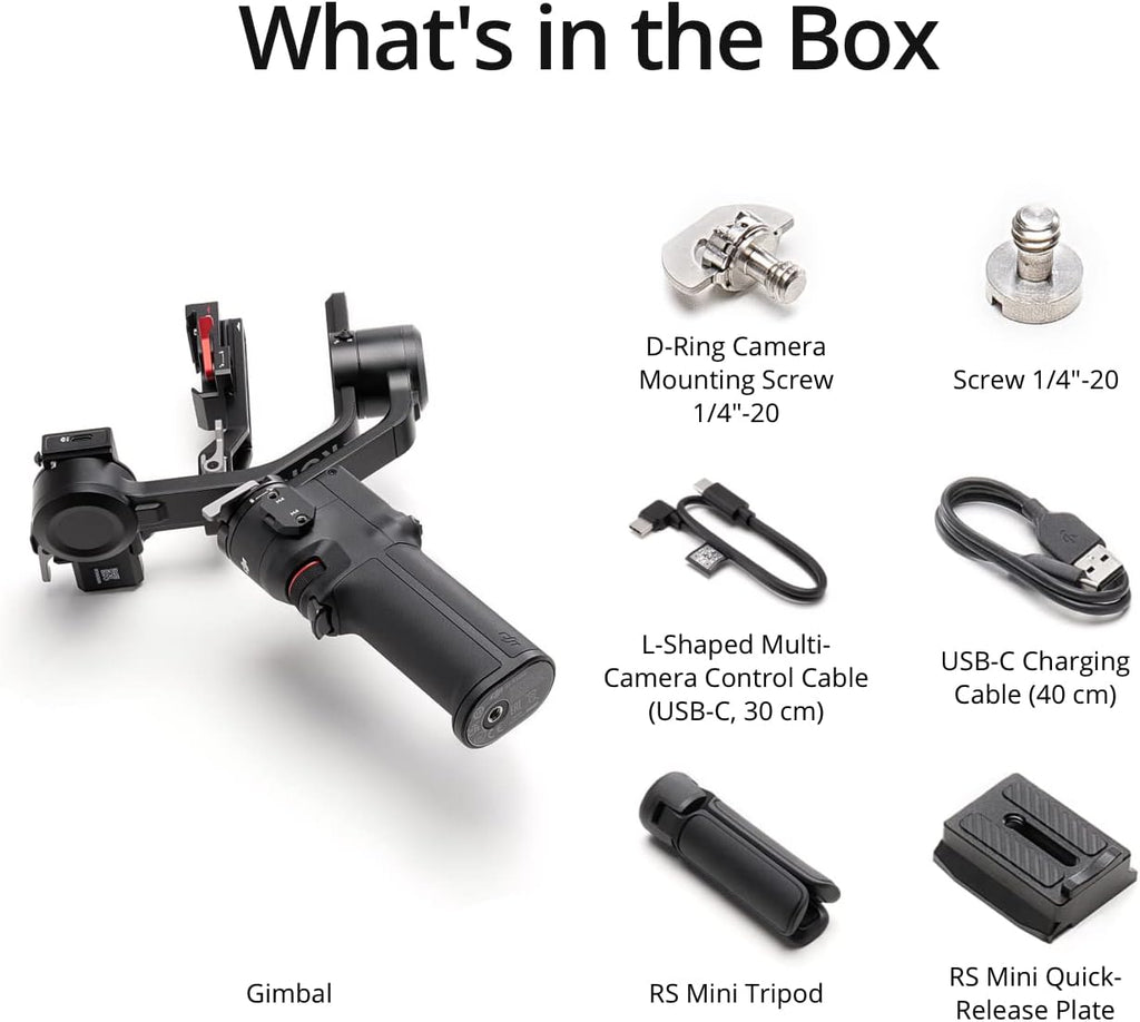 DJI RS 3 Mini - 3-Axis Mirrorless Gimbal Lightweight Stabilizer for Canon/Sony/Panasonic/Nikon/Fujifilm, Bluetooth Shutter Control, Native Vertical Shooting, UAE Version with Official Warranty Support