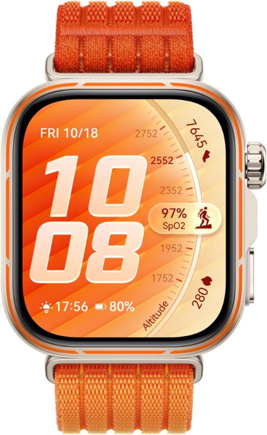 HUAWEI WATCH FIT 5 Pro Smartwatch, 44.5mm FullView Display, iOS & Android, up to 10 Days Battery Life, Golf, Health Management, Sleep & Heart Monitor, ECG, NFC, Mini Work-out, Orange