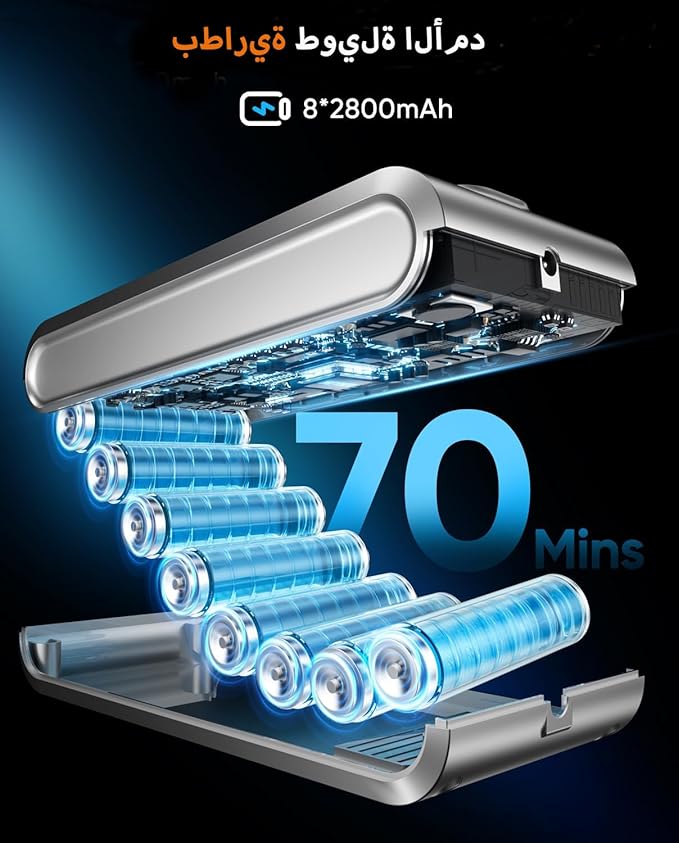 Cordless Vacuum Cleaner, 650W Motor 70Mins 55KPA Powerful, Self-Stand Cordless Stick Vacuum Rechargeable Anti-Tangle/LED Screen/1.8L Cup for Home Pet Hair/Carpet/All Floor