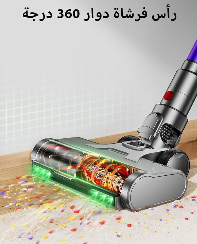 Cordless Vacuum Cleaner, 650W Motor 70Mins 55KPA Powerful, Self-Stand Cordless Stick Vacuum Rechargeable Anti-Tangle/LED Screen/1.8L Cup for Home Pet Hair/Carpet/All Floor