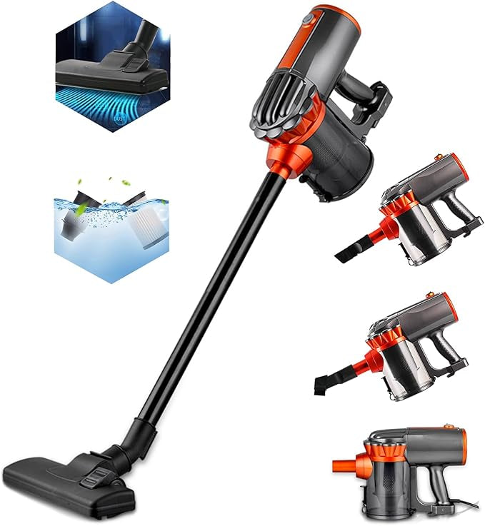 18000Pa Handheld Vacuum Cleaner, Home Stick Vacuum Cleaner Corded, Adjustable Lightweight 3 in 1 Vacuum with HEPA Filter, Strong Suction,600W 1.5L For Pet/Car/Household Hard wood Floor Carpet