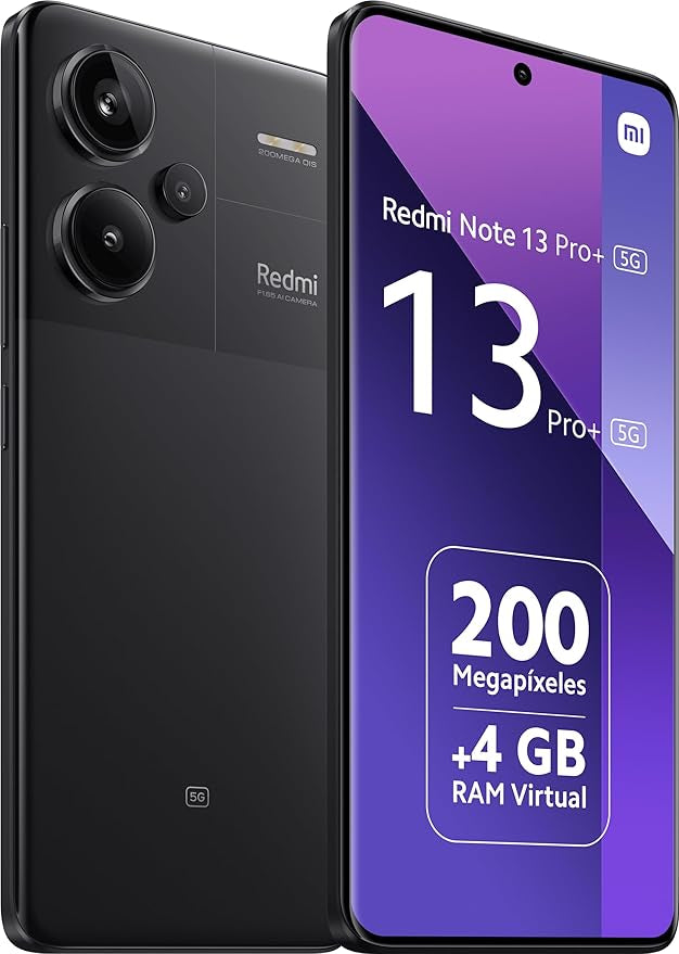 Xiaomi Redmi Note 13 Pro+ Plus 5G (for Tmobile Mint Tello & Global) (256GB + 8GB) 6.67" 200MP Triple Cam Nfc (Midnight Black)