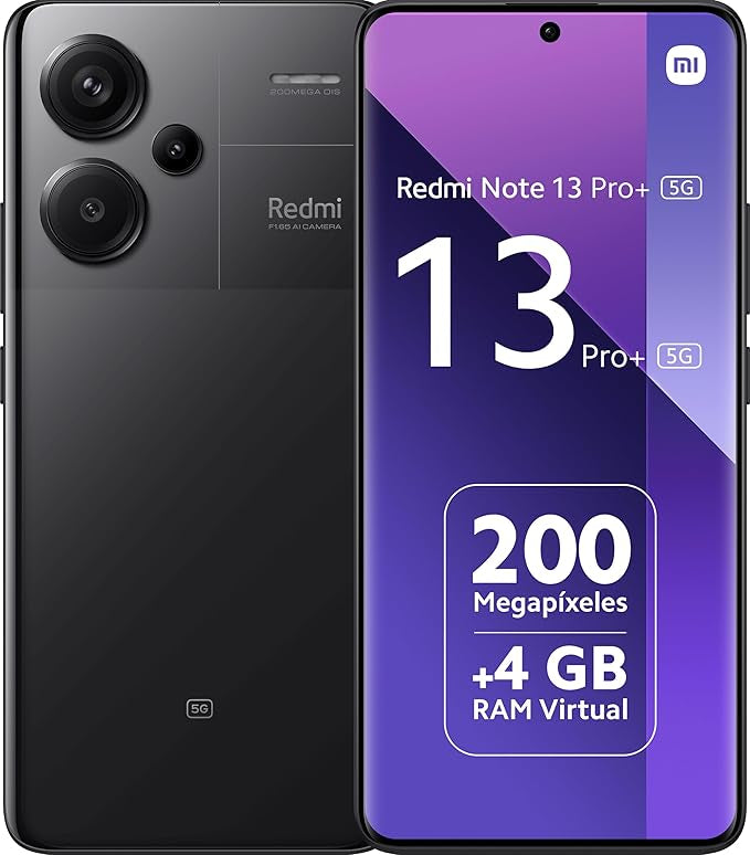Xiaomi Redmi Note 13 Pro+ Plus 5G (for Tmobile Mint Tello & Global) (256GB + 8GB) 6.67" 200MP Triple Cam Nfc (Midnight Black)