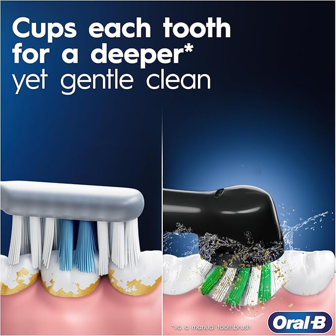 Oral B Vitality 300 Rechargeable Toothbrush with CrossAction Brush Head, 3 Cleaning Modes & 2 Minutes Built-in Timer D103.413.3 Black