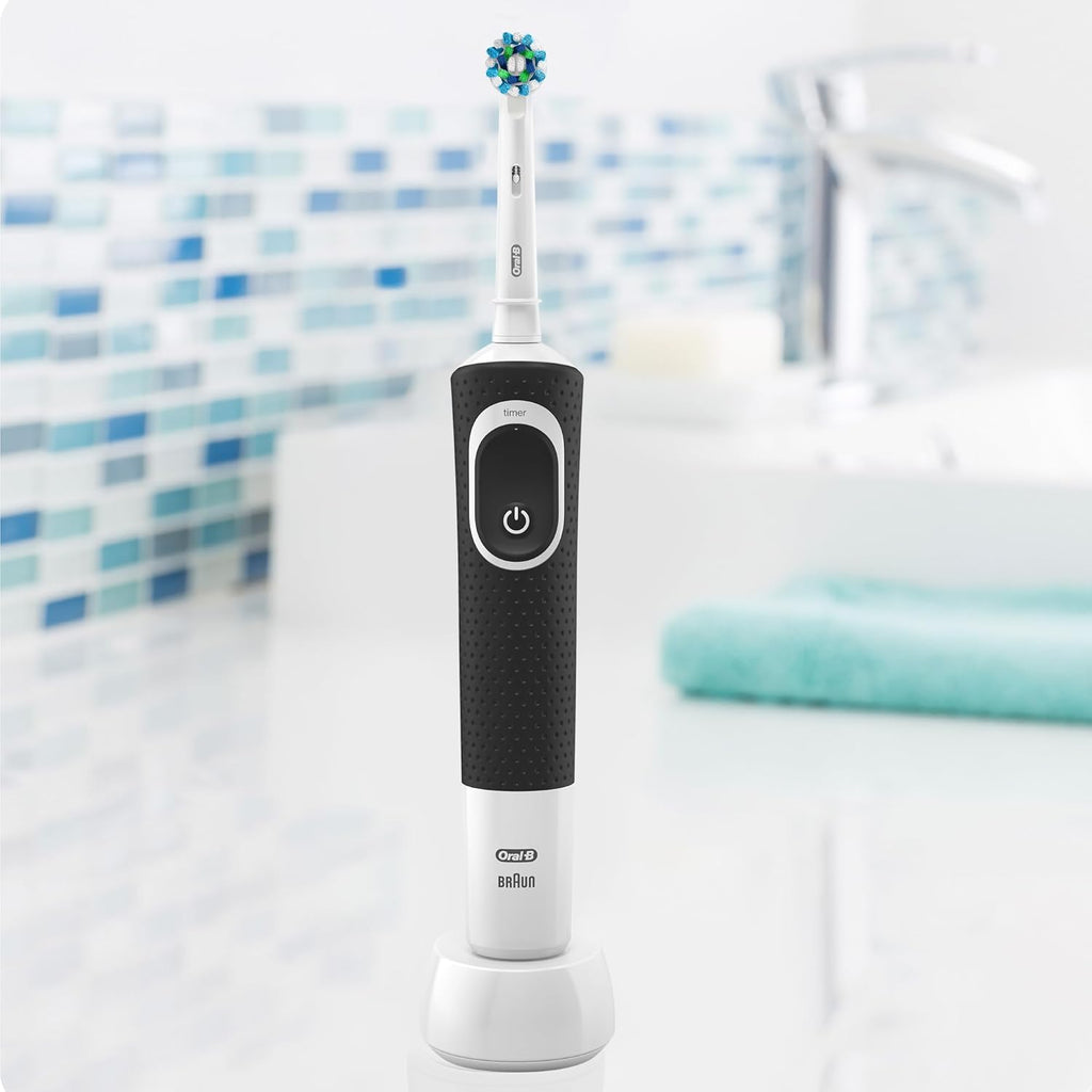 Oral B Vitality 300 Rechargeable Toothbrush with CrossAction Brush Head, 3 Cleaning Modes & 2 Minutes Built-in Timer D103.413.3 Black