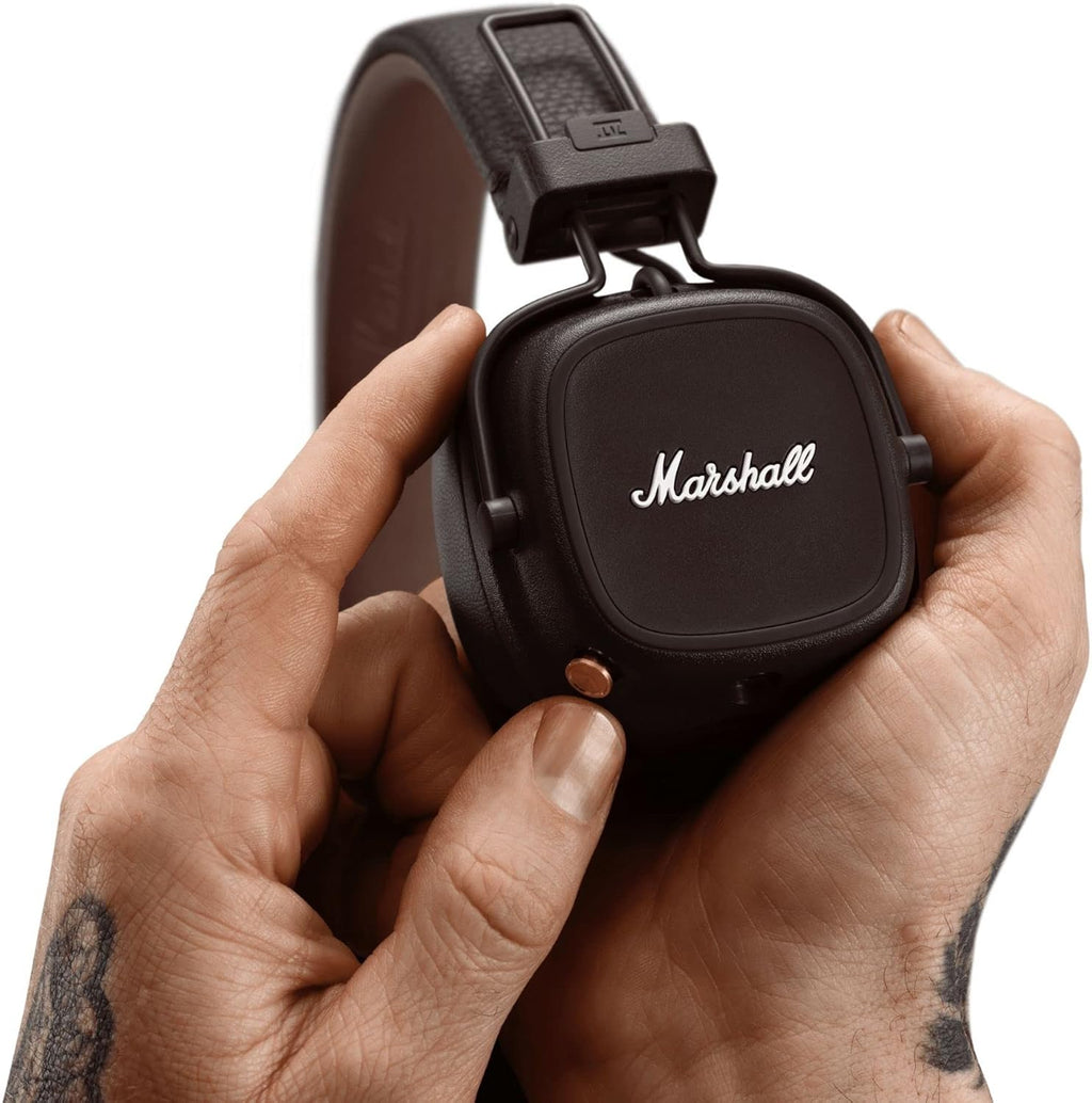 Marshall Major IV Bluetooth Headphones - Folable Wireless Headphones Bluetooth With 80 Hours of Playtime - Brown, One size