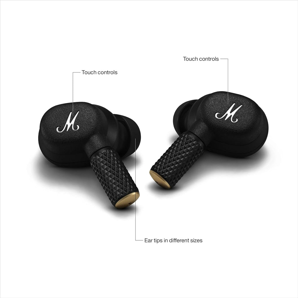 Marshall Motif II ANC - True Wireless Active Noise Cancelling Bluetooth Headphones, Earbuds, 30 hours playtime – Black