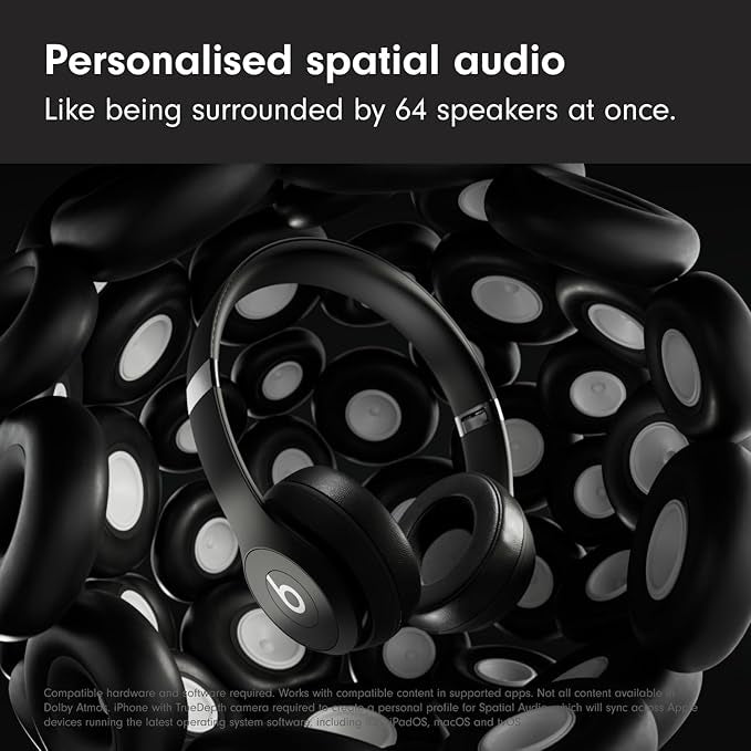Beats Solo 4 – Wireless Bluetooth On-Ear Headphones, Apple & Android Compatible, Up to 50 hours of Battery Life – Matt Black