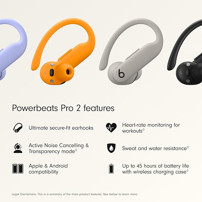 Beats Powerbeats Pro 2 Wireless Bluetooth Earbuds – Noise Cancelling, Heart-Rate Monitor, IPX4, Up to 45 Hours Battery & Wireless Charging Case, works...