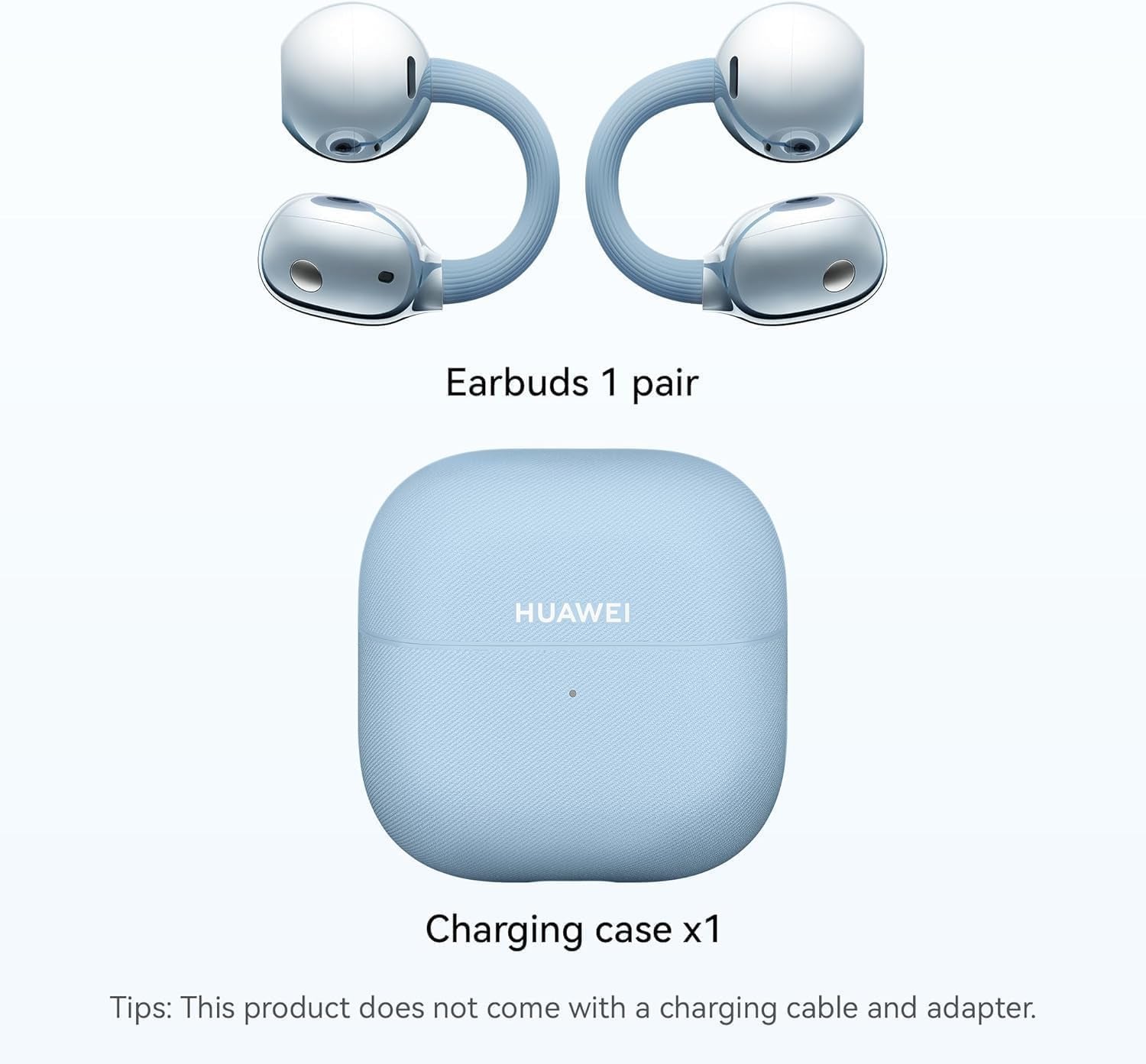HUAWEI FreeClip 2 Open-Ear Clip-On Earbuds, C-bridge design, Lightweight, 38H Battery, Fast Charge, Dual Driver, IP57 Waterproof & dust proof, Touch & Head-motion control, iOS & Android, Blue