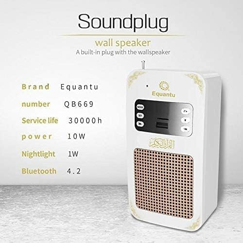 Equantu Smart Wall Plug Quran Speaker With Remote Bluetooth/LED light/Radio/Usb & SD