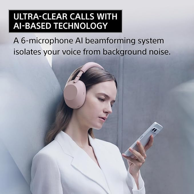 Sony WH-1000XM6 The Best Wireless Noise Canceling Headphones, HD NC Processor QN3, 12 Microphones, Adaptive NC Optimizer, Mastered by Engineers, Studio-Quality, 30-Hour Battery, Silver