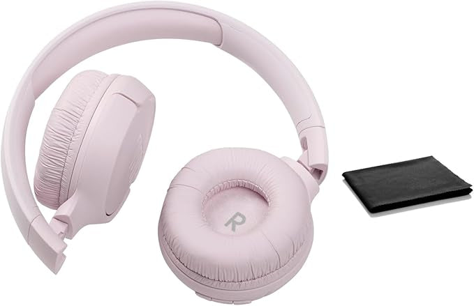 JBL Tune 510BT: Wireless Bluetooth In-Ear Headphones with Purebass Sound - with Cleaning Cloth (Pink, Standard), JBLT510BT-Black Fabric