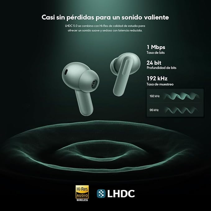 OnePlus Buds 4 Wireless Earbuds,Bass Wave in-Ear Buds,IP55 Tri-Mics AI Earphone,Up to 55dB Adaptive Noise Cancellation,Up to 45Hrs Battery,Green