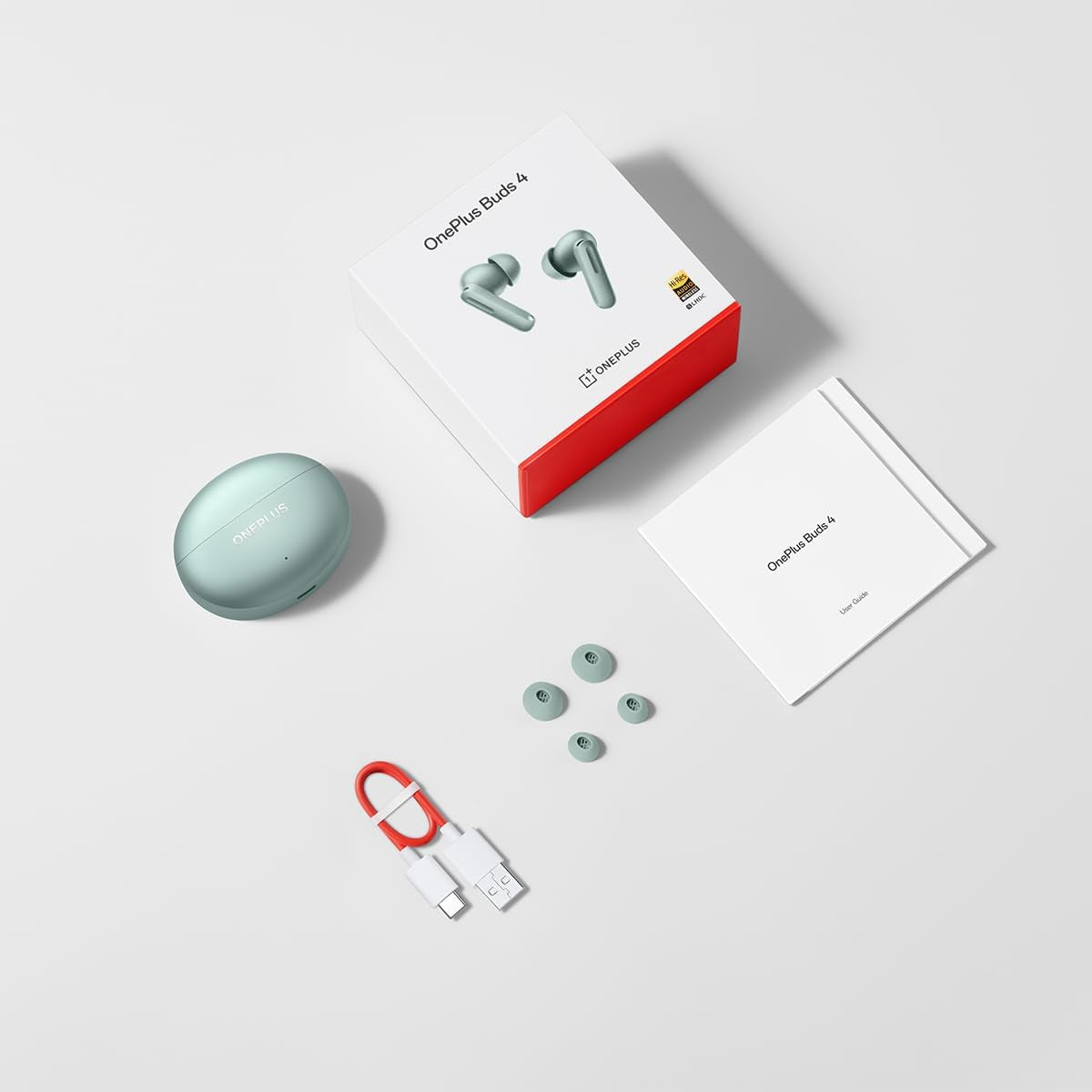 OnePlus Buds 4 Wireless Earbuds,Bass Wave in-Ear Buds,IP55 Tri-Mics AI Earphone,Up to 55dB Adaptive Noise Cancellation,Up to 45Hrs Battery,Green