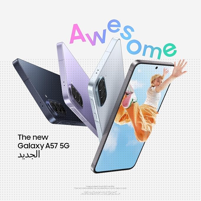 Samsung Galaxy A57 5G Android Smartphone, 256GB Storage, 8GB RAM, Awesome Icyblue, 6x OS Upgrades, Large Display, 50MP Camera, Long Battery Life (UAE Version)