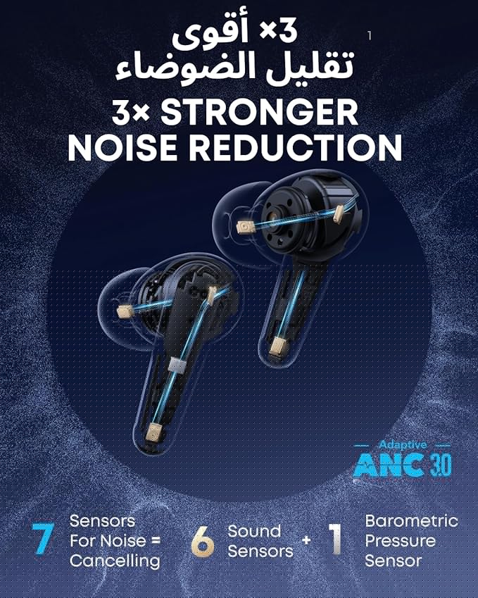 soundcore Liberty 4 Pro by Anker, Noise Cancelling Wireless Earbuds, 7-Sensor and Real-Time Adaptive Noise Cancelling, 2× Faster Charging, Studio-Level Hi-Fi Music, Clear Calls with 9 Mics and AI