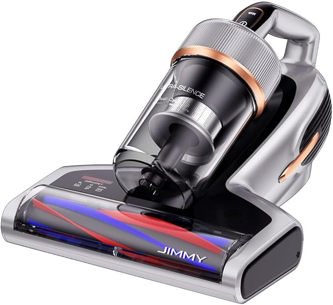Jimmy BX7 Pro Mite Vacuum Cleaner 700 W Powerful Mattress Cleaner with UV-C Light, Dust Mite Sensor, Ultrasonic Function, 16 Kpa Suction Handheld Vacuum Cleaner for Mattress, Sofa, Bed, Grey