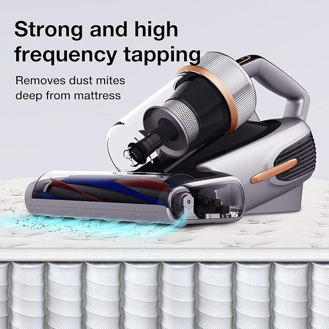 Jimmy BX7 Pro Mite Vacuum Cleaner 700 W Powerful Mattress Cleaner with UV-C Light, Dust Mite Sensor, Ultrasonic Function, 16 Kpa Suction Handheld Vacuum Cleaner for Mattress, Sofa, Bed, Grey