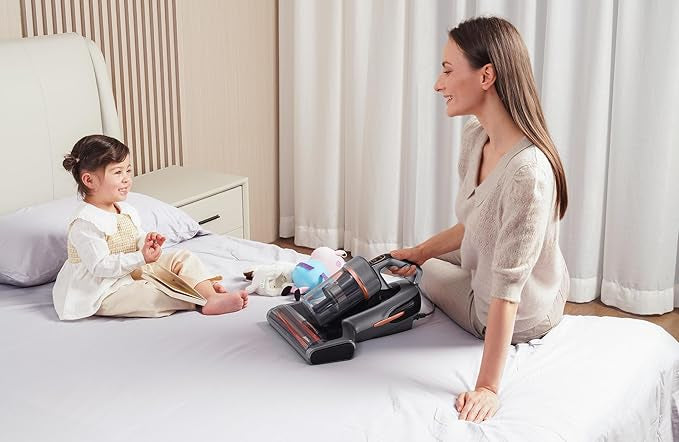 Jimmy BX7 Pro Mite Vacuum Cleaner 700 W Powerful Mattress Cleaner with UV-C Light, Dust Mite Sensor, Ultrasonic Function, 16 Kpa Suction Handheld Vacuum Cleaner for Mattress, Sofa, Bed, Grey