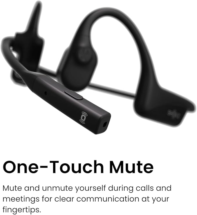 SHOKZ OpenComm2 Wireless Bone Conduction Headsets, Bluetooth Wireless Headset with Noise Canceling Microphone, 16 Hours Talk Time, Open-ear Bluetooth 5.1 Headphones for Work, Call, Meeting, Driving
