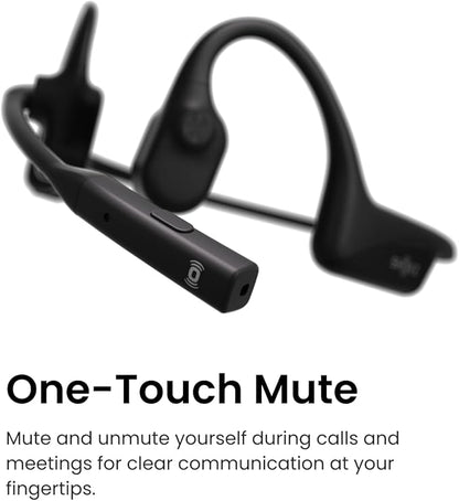 SHOKZ OpenComm2 Wireless Bone Conduction Headsets, Bluetooth Wireless Headset with Noise Canceling Microphone, 16 Hours Talk Time, Open-ear Bluetooth 5.1 Headphones for Work, Call, Meeting, Driving