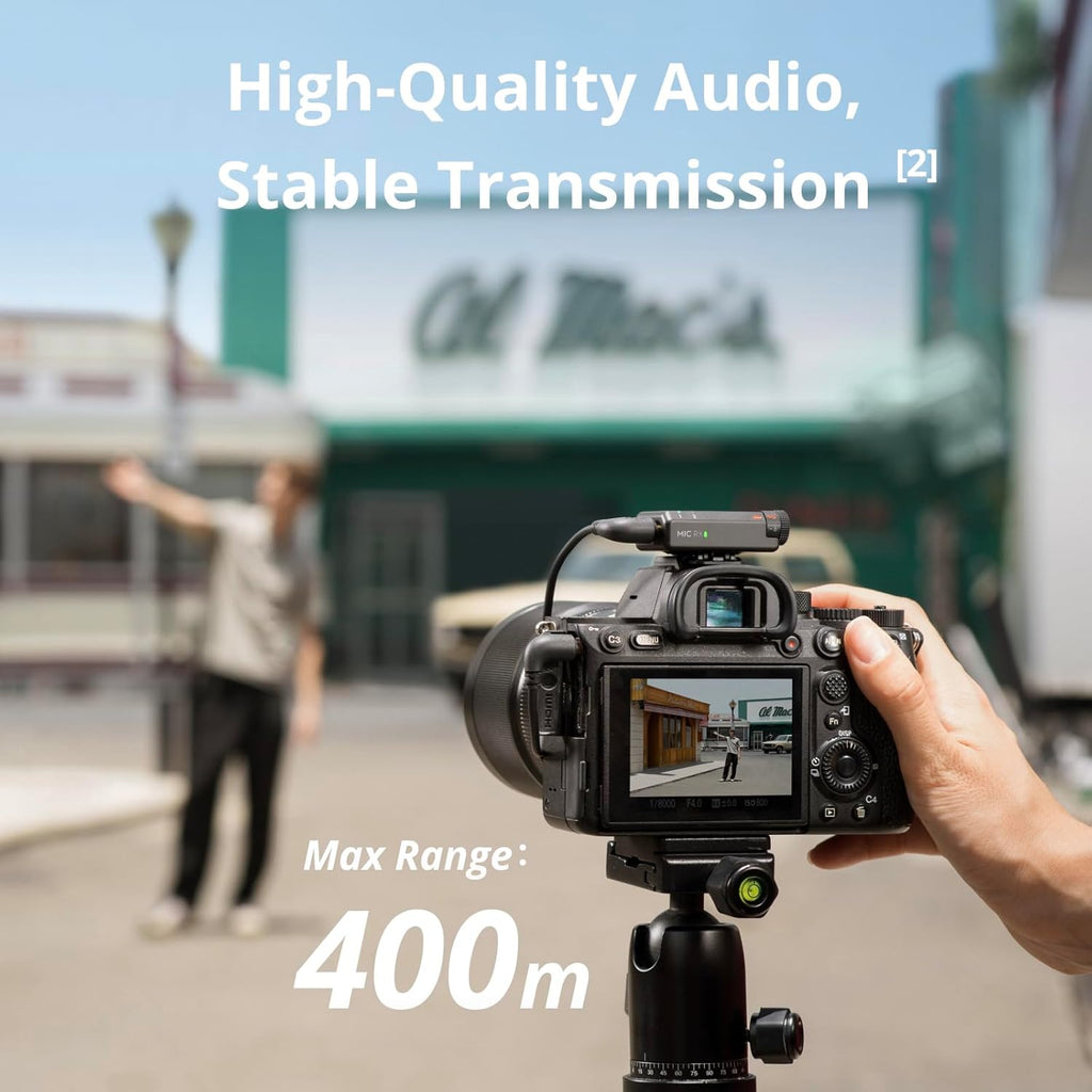 DJI Mic Mini (2TX+1RX+Charging Case), Detail-Rich Audio, 48h Use, Noise Cancelling, Automatic Limiting, Wireless Mic for Camera/iPhone/Android, Vlog, UAE Version, DJI Official Warranty Support