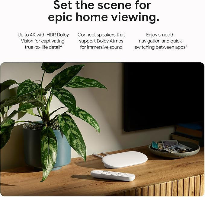 Google Tv Streamer 4K - Fast Streaming Entertainment On Your With Voice Search Remote Watch Movies, Shows, Live Tv, And Netflix In Hdr Smart Home Control 32 Gb Of Storage Hazel