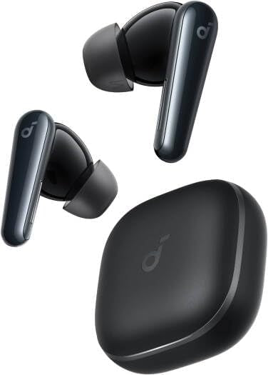 Anker Liberty 5 Earbuds, 9.2mm Wool-Paper Diaphragm Drivers, Adaptive ANC 3.0, 6 Mics with AI, Audio, HearID 4.0, Bluetooth 5.4, IP55 Water and Dust-Resistant, Black