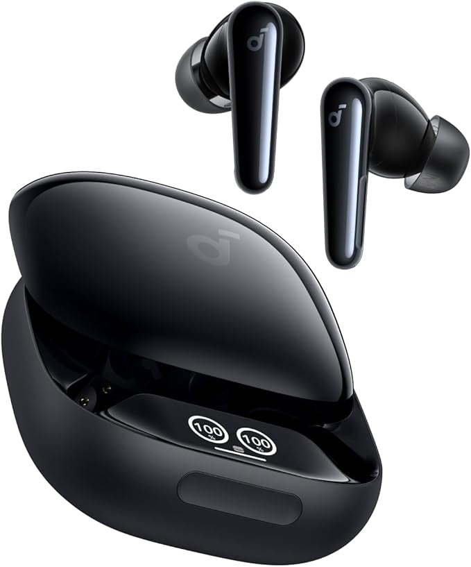 soundcore Liberty 4 Pro by Anker, Noise Cancelling Wireless Earbuds, 7-Sensor and Real-Time Adaptive Noise Cancelling, 2× Faster Charging, Studio-Level Hi-Fi Music, Clear Calls with 9 Mics and AI
