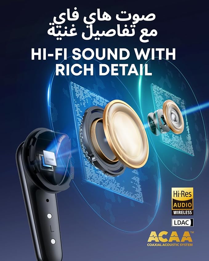 soundcore Liberty 4 Pro by Anker, Noise Cancelling Wireless Earbuds, 7-Sensor and Real-Time Adaptive Noise Cancelling, 2× Faster Charging, Studio-Level Hi-Fi Music, Clear Calls with 9 Mics and AI