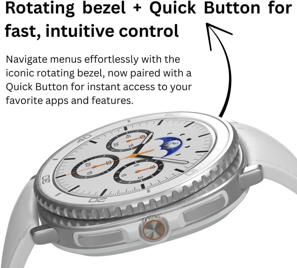 SAMSUNG Galaxy Watch 8 Classic | 46mm, Rotating Bezel | AI Smartwatch w/ 1.34" AMOLED, Wear OS 6, Wi-Fi, Bluetooth, GPS Fitness Tracker, IP68, MIL-STD-810H | International Model L500 | w/Fast Charger,