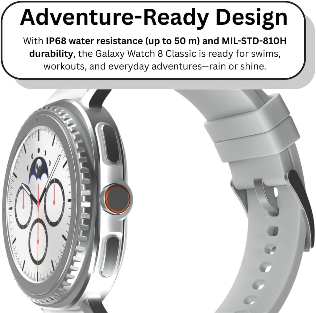 SAMSUNG Galaxy Watch 8 Classic | 46mm, Rotating Bezel | AI Smartwatch w/ 1.34" AMOLED, Wear OS 6, Wi-Fi, Bluetooth, GPS Fitness Tracker, IP68, MIL-STD-810H | International Model L500 | w/Fast Charger,