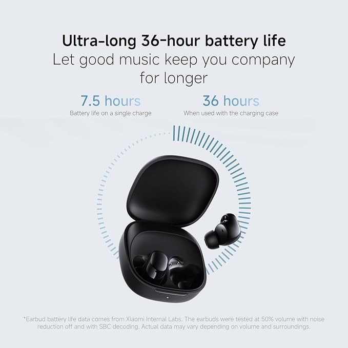 Xiaomi Redmi Buds 6 Play - In-Ear Headphones, 36h Battery Life, 10 mm Dynamic Driver with 4 EQ Settings, AI Noise Cancelling for Calls, Bluetooth 5.4, Quick Charge for 3h Music in 10 Minutes, Pink
