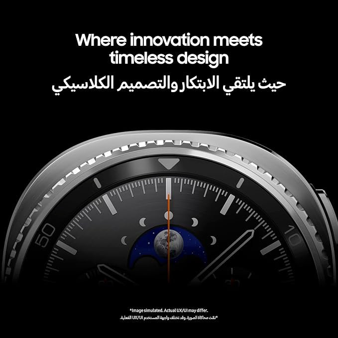 Samsung Galaxy Watch8 Classic Black, Bluetooth, 46mm Smartwatch, Cushion Design, Rotating Bezel, Quick Button, 3nm Processor, Sleep Coaching, Running Coach (UAE Version)