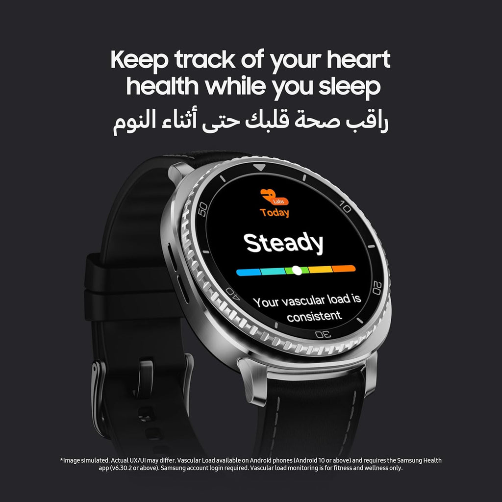 Samsung Galaxy Watch8 Classic Black, Bluetooth, 46mm Smartwatch, Cushion Design, Rotating Bezel, Quick Button, 3nm Processor, Sleep Coaching, Running Coach (UAE Version)