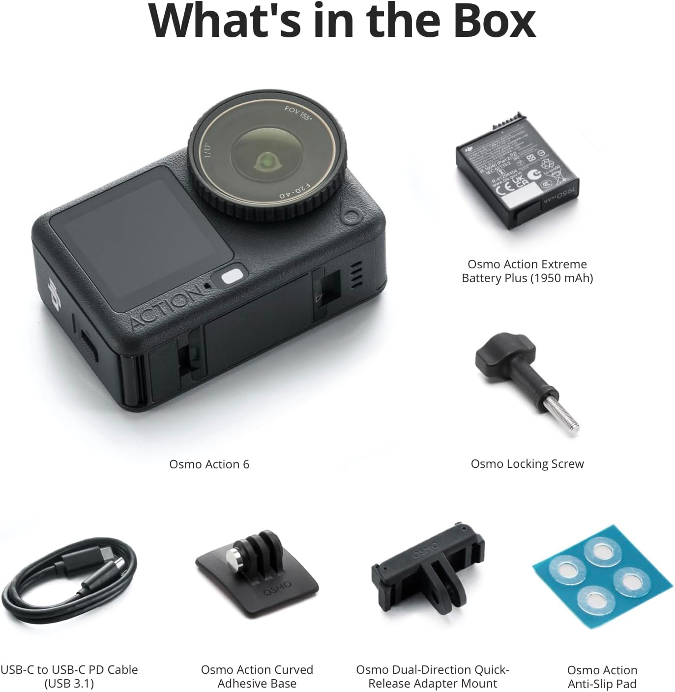 DJI Osmo Action 6 Standard Combo, Action Camera With 1/1.1″ Square Sensor, Variable Aperture of f/2.0–f/4.0, Cold-Resistant, 4hrs Battery, Action Camera 4K Ideal for Quick Capture of Exciting Moments