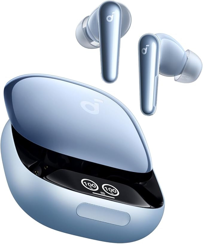 soundcore Liberty 4 Pro by Anker, Noise Cancelling Wireless Earbuds, 7-Sensor and Real-Time Adaptive Noise Cancelling, 2× Faster Charging, Studio-Level Hi-Fi Music, Clear Calls with 9 Mics and AI