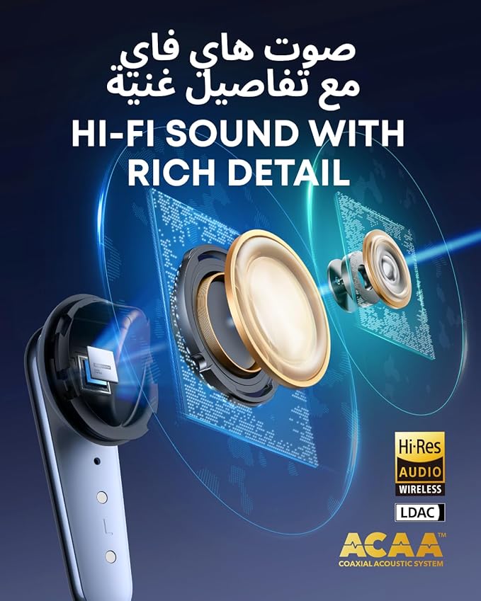soundcore Liberty 4 Pro by Anker, Noise Cancelling Wireless Earbuds, 7-Sensor and Real-Time Adaptive Noise Cancelling, 2× Faster Charging, Studio-Level Hi-Fi Music, Clear Calls with 9 Mics and AI