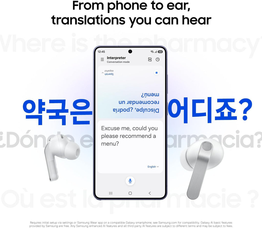 Samsung Galaxy Buds 4 Pro (2026) AI True Wireless Bluetooth Earbuds, Hi-Res Audio, 2-Way Speaker, ANC 2.0, Optimized Comfort, IP57, Live Translation, Black, US Version, 2 Yr Warranty
